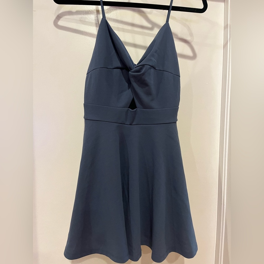 NWT - Blue Skater Dress with Peek-a-Boo belly cutout